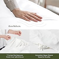 Vista 4 de Mayfair Linen Funda de edredón tamaño King/California King, 600 hilos, satén de 3 piezas, algodón egipcio, funda de edredón de 100% algodón puro, 2