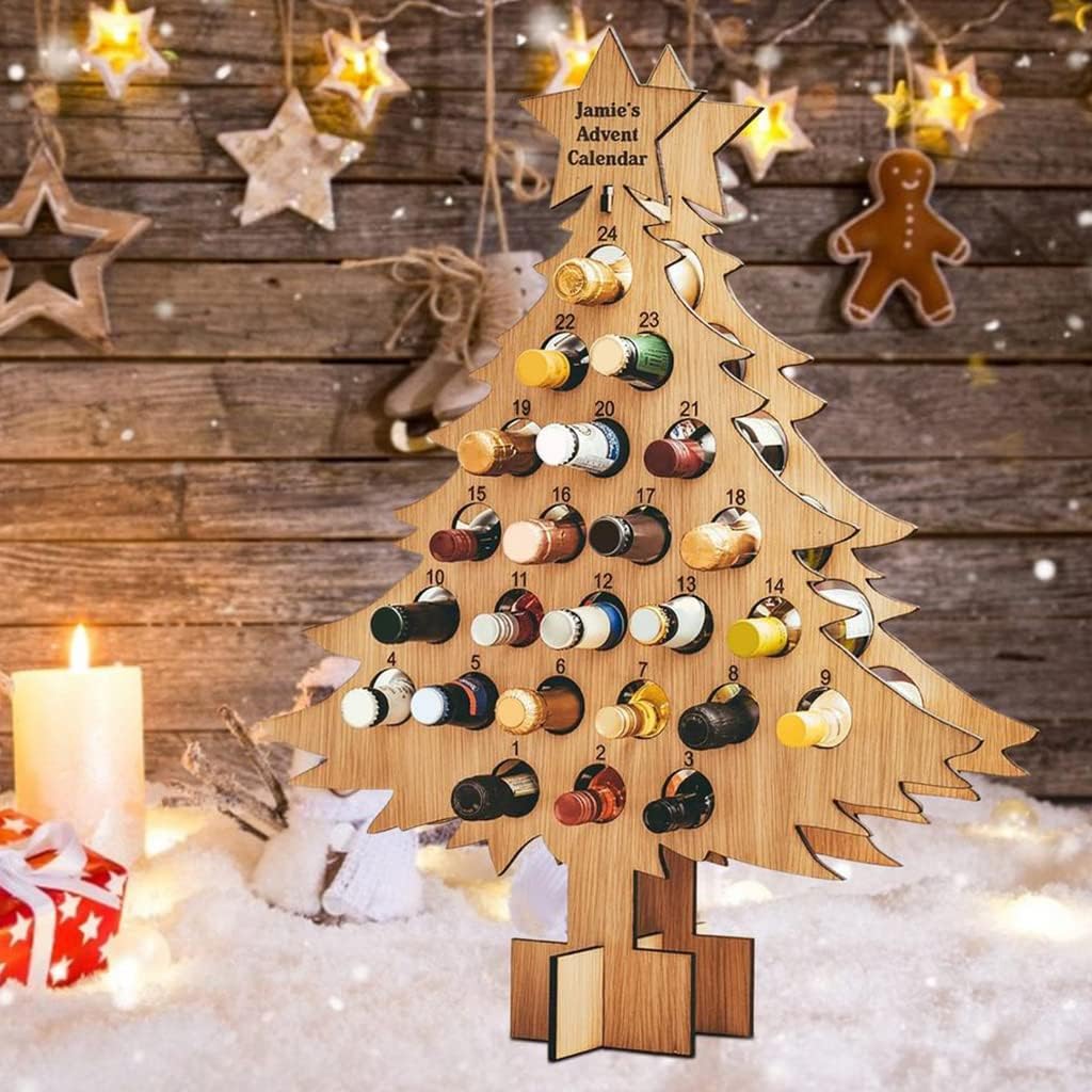 Fun Adult Advent-Calendar Countdown-24 Days-Christmas Tree Holder Bottle Wine-Stand Decoration Gifts Christmas Tree Holder Fun Bottle Wine-stand Decorations Gifts Men