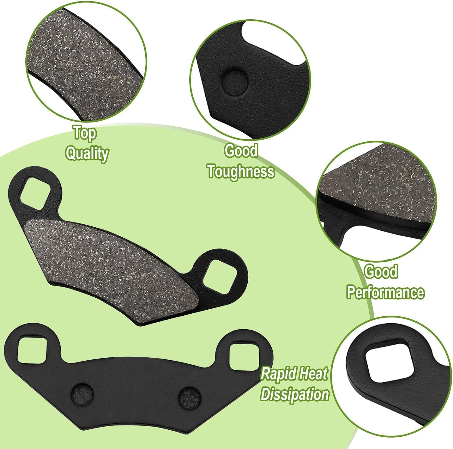ZICOO Brake Pads for Polaris RZR 800 2008-2014 RZR S 800 800S 2009-2014 RZR 570 2012-2015, Front and Rear Brakes