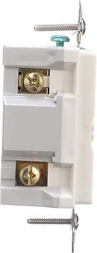 Miniatura 5 de Eaton GFCI - Receptáculo facial en blanco de autocomprobación 20A -125V con placa de pared de tamaño estándar, almendra clara