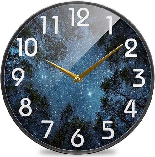 Miniatura 30 de Naanle Vintage Mandala Pattren Reloj de pared redondo, 12 pulgadas, silencioso, de cuarzo, analógico, silencioso para el hogar, oficina, escuela