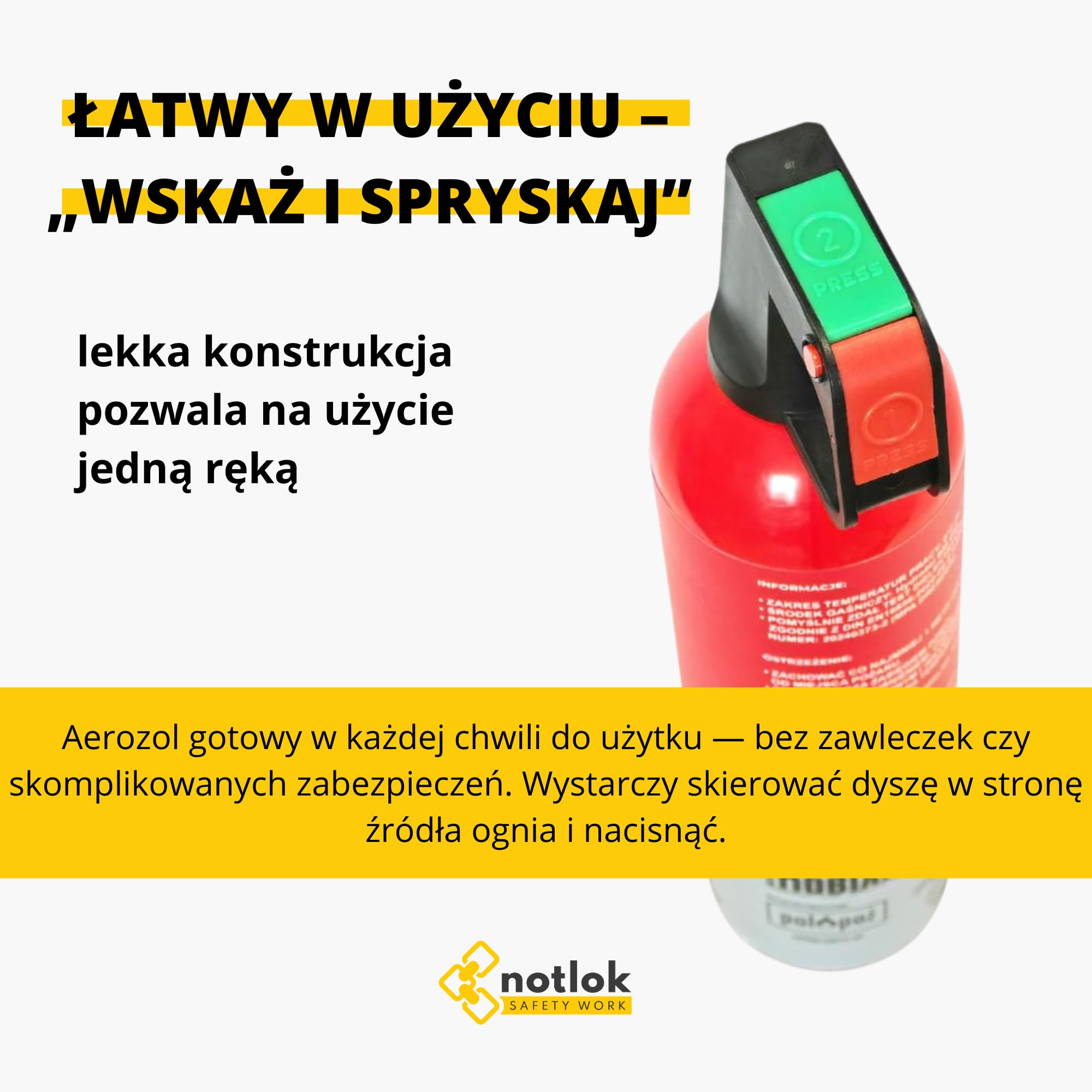 Gaśnica 750 ml | Pożary elektryczne | Spray gaśniczy do baterii litowych i akumulatorów | Bezfluorowa, bez PFAS | Do wnętrz i pojazdów
