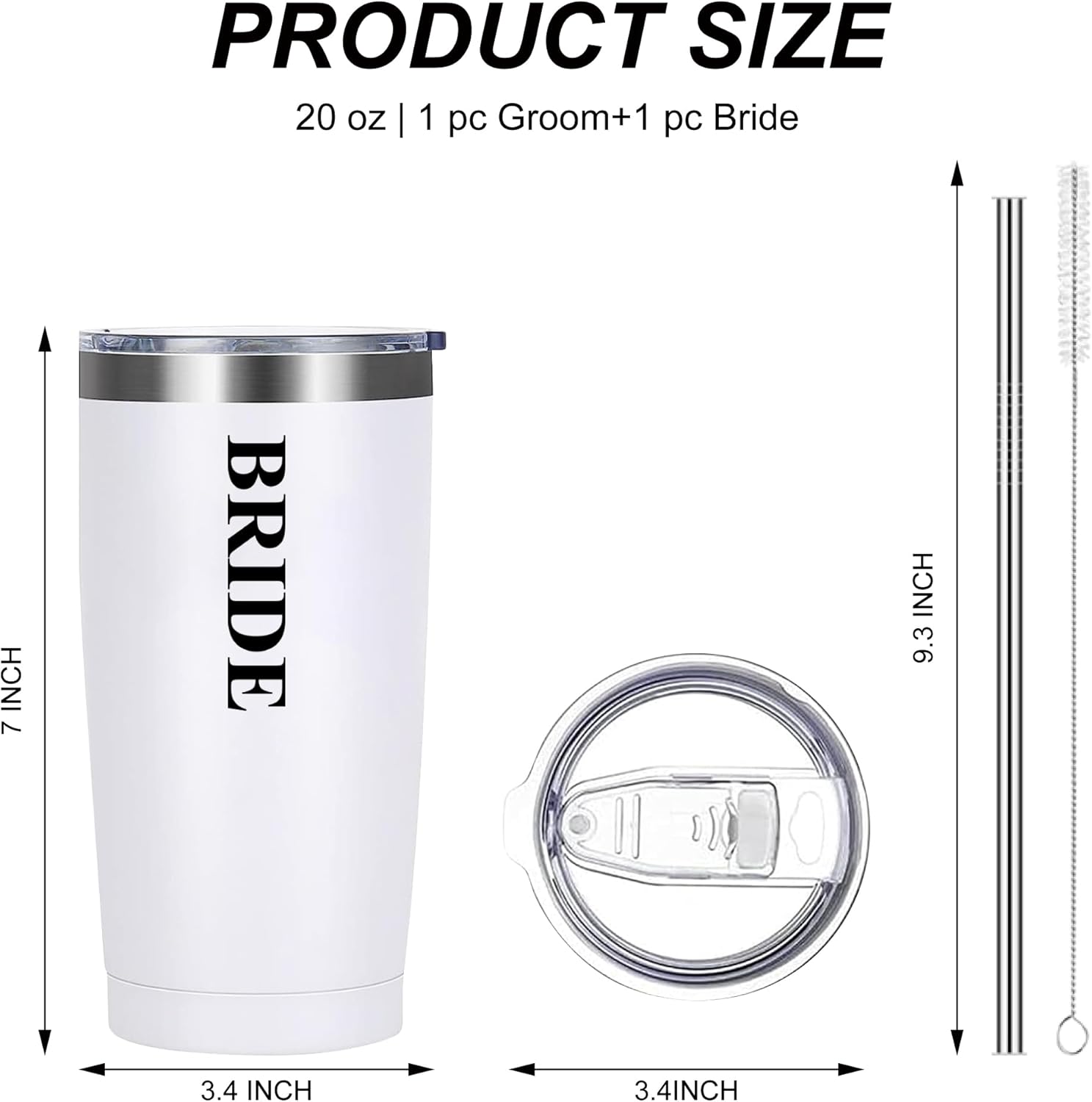 Mr&MrsGifts Bride and Groom Gifts Tumblers Engagement Wedding Gifts 20 OZ Insulated Tumbler Cups for Newlyweds Couples Honeymoon Essentials(GB-TR) - Image 2