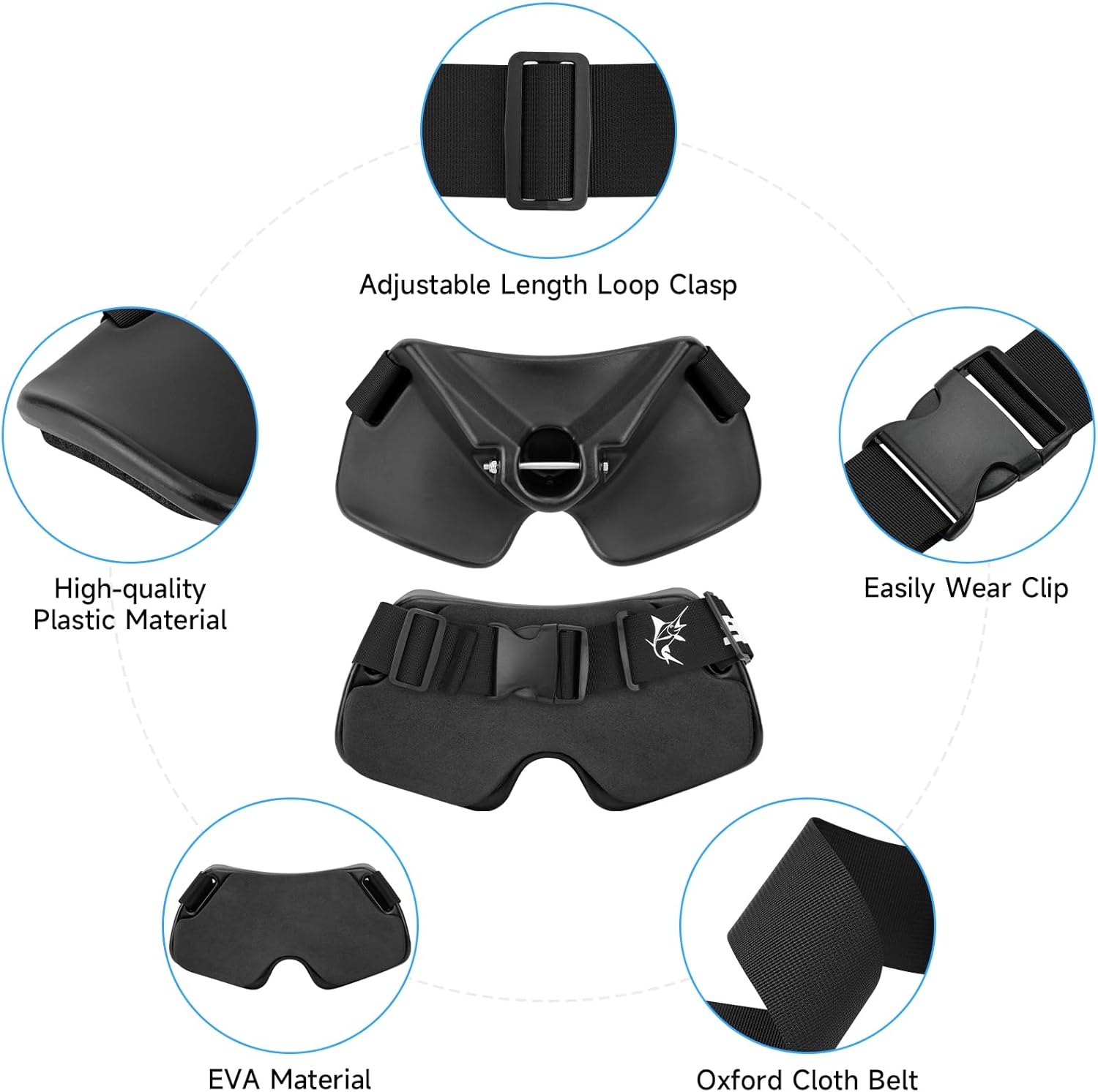 SAN LIKE Fishing Belt Rod Holder Adjustable Fishing Fighting Waist Belt with EVA Padded Great Plastic Material Fighting Belt