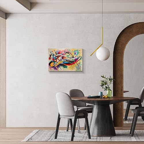 Miniatura 281 de Lienzo artístico para pared, pinturas de arte abstracto, fantasía azul, grafiti colorido sobre fondo blanco; decoración artística moderna para sala