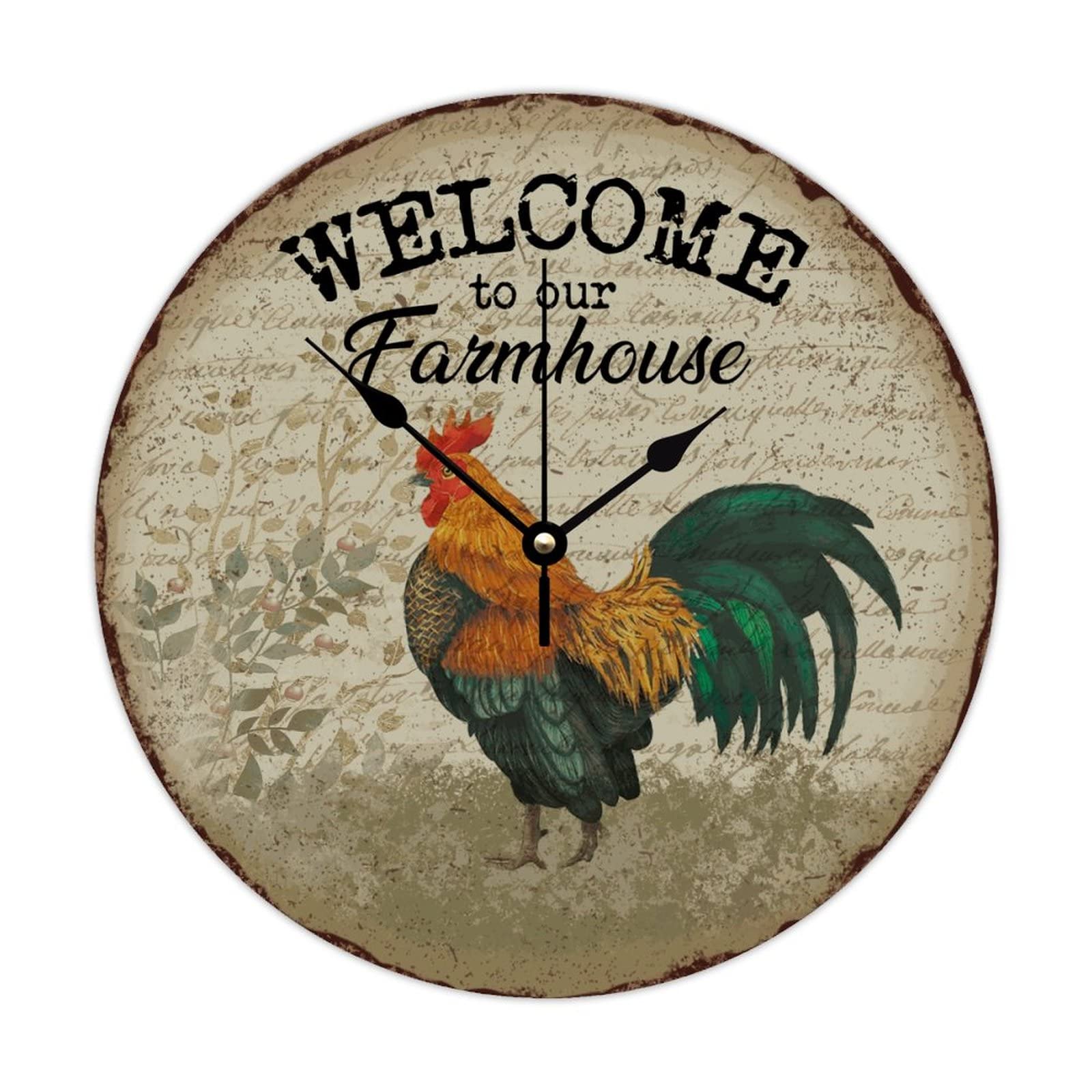 Horloge rustique en bois de 38 cm pour créer une ambiance chaleureuse de salon