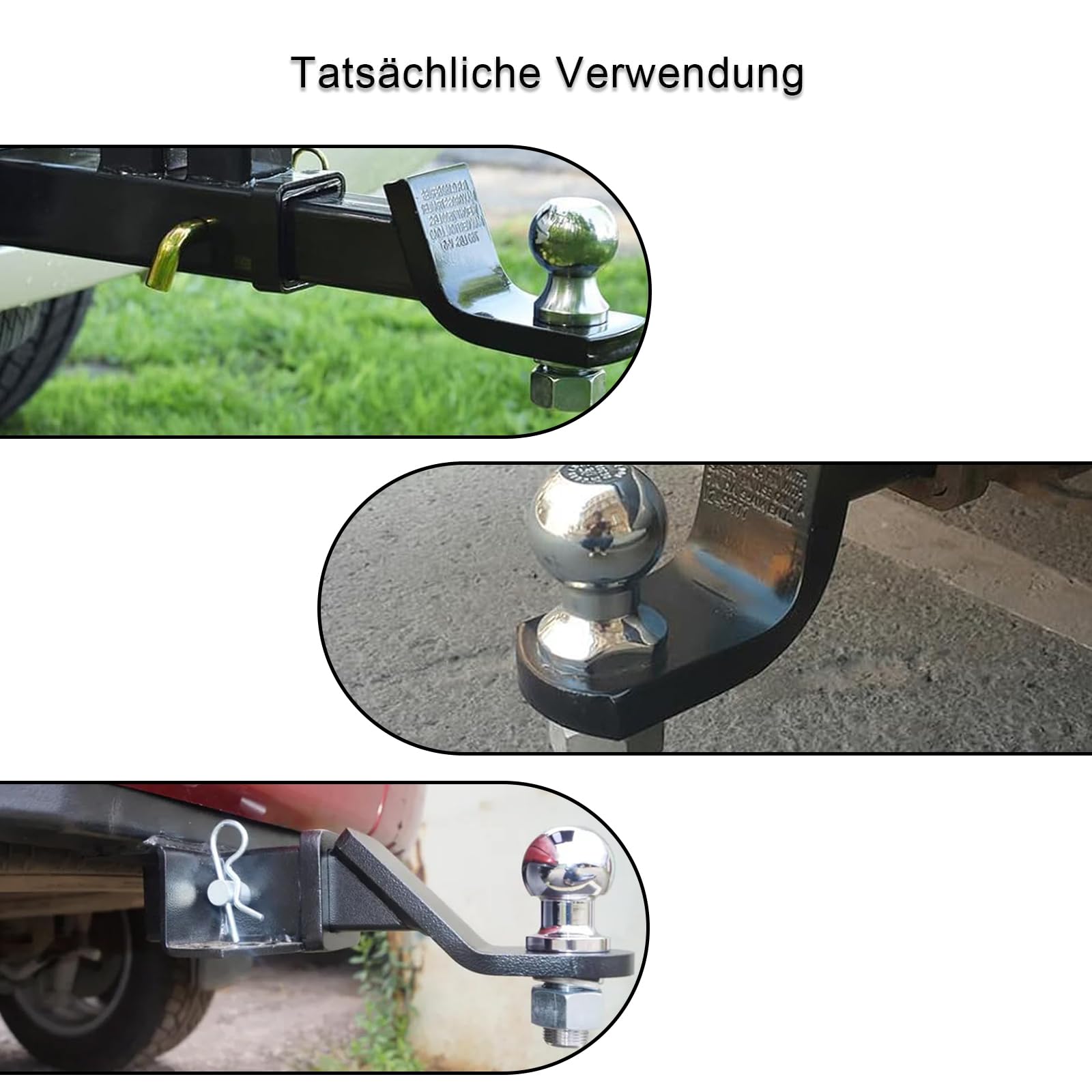 Rotule Attelage Remorque 50mm 3,5T - Boule D'Attelage Tracteur Avec Vis 22mm