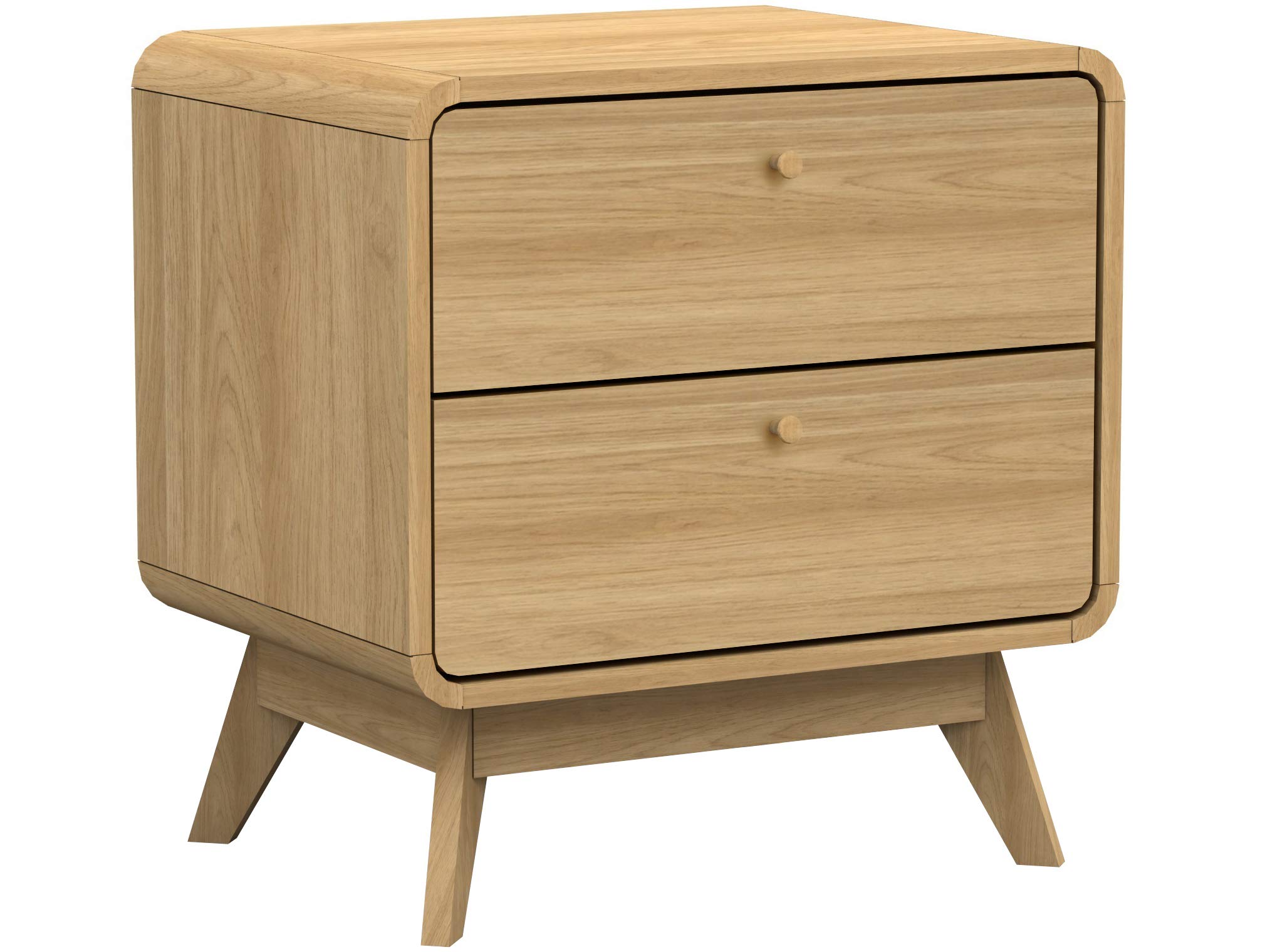 Dorel Home Brown Cassie Nightstand 2 Drawers Oak Oak 51X39x53cm