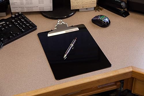 Miniatura 5 de Portapapeles de plástico negro (juego de 6) Multipack  Portapapeles negro de 12.5 x 9 pulgadas con 100 hojas de capacidad de sujeción con clip de