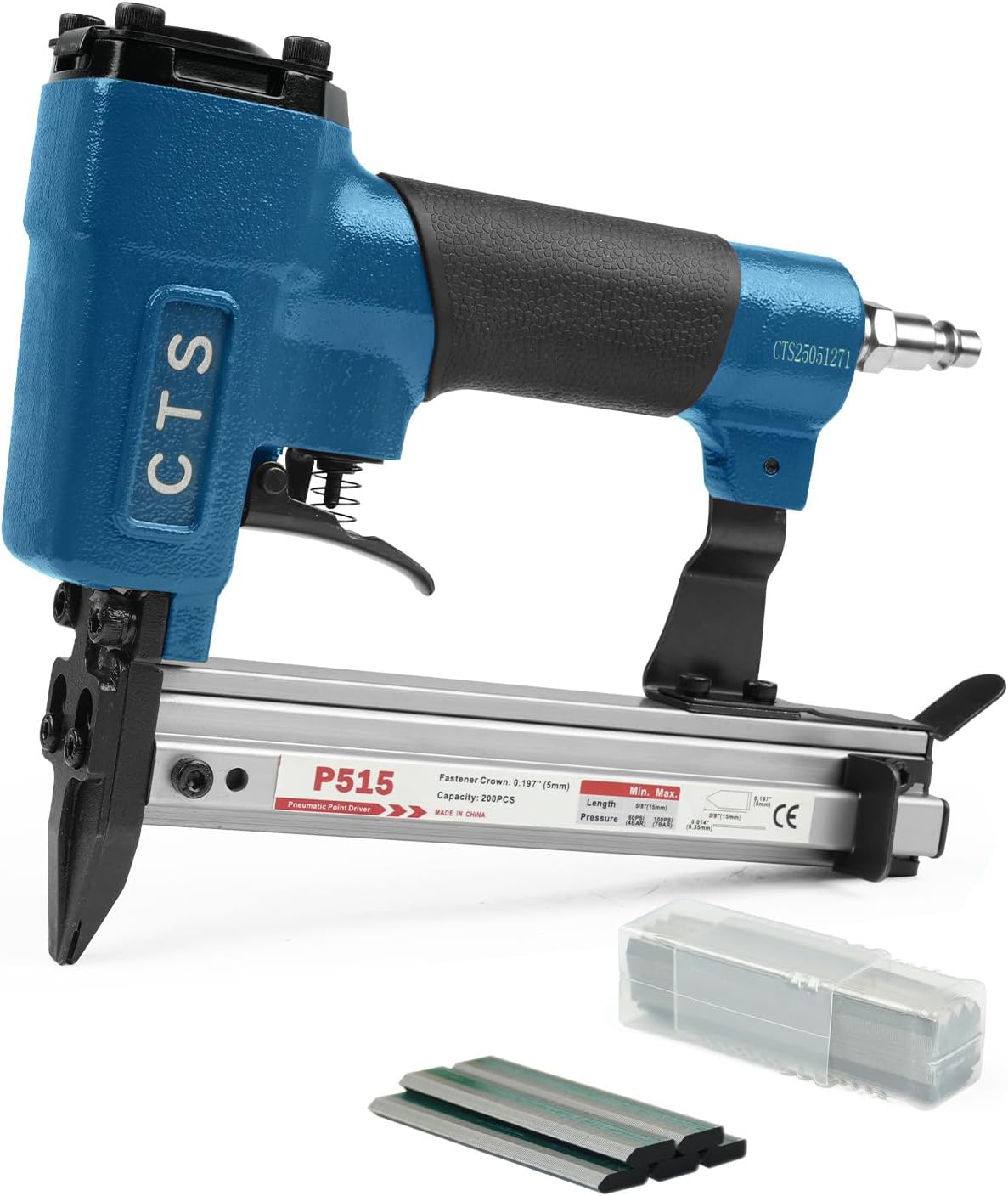 P515 Pneumatic Flexible Point Driver with 1000 Flexible Point Nails, Air Picture Framing Nailer with Trigger Lock for Securing Frames Back