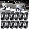 R4 White LED Rock Lights 12PCS for Trucks Off Road RZR Boat Car SUV ATV UTV Super Bright Under Glow Pure White Lights Trail TRAI Rig Lights High Power Waterproof Shockproof12 Pods