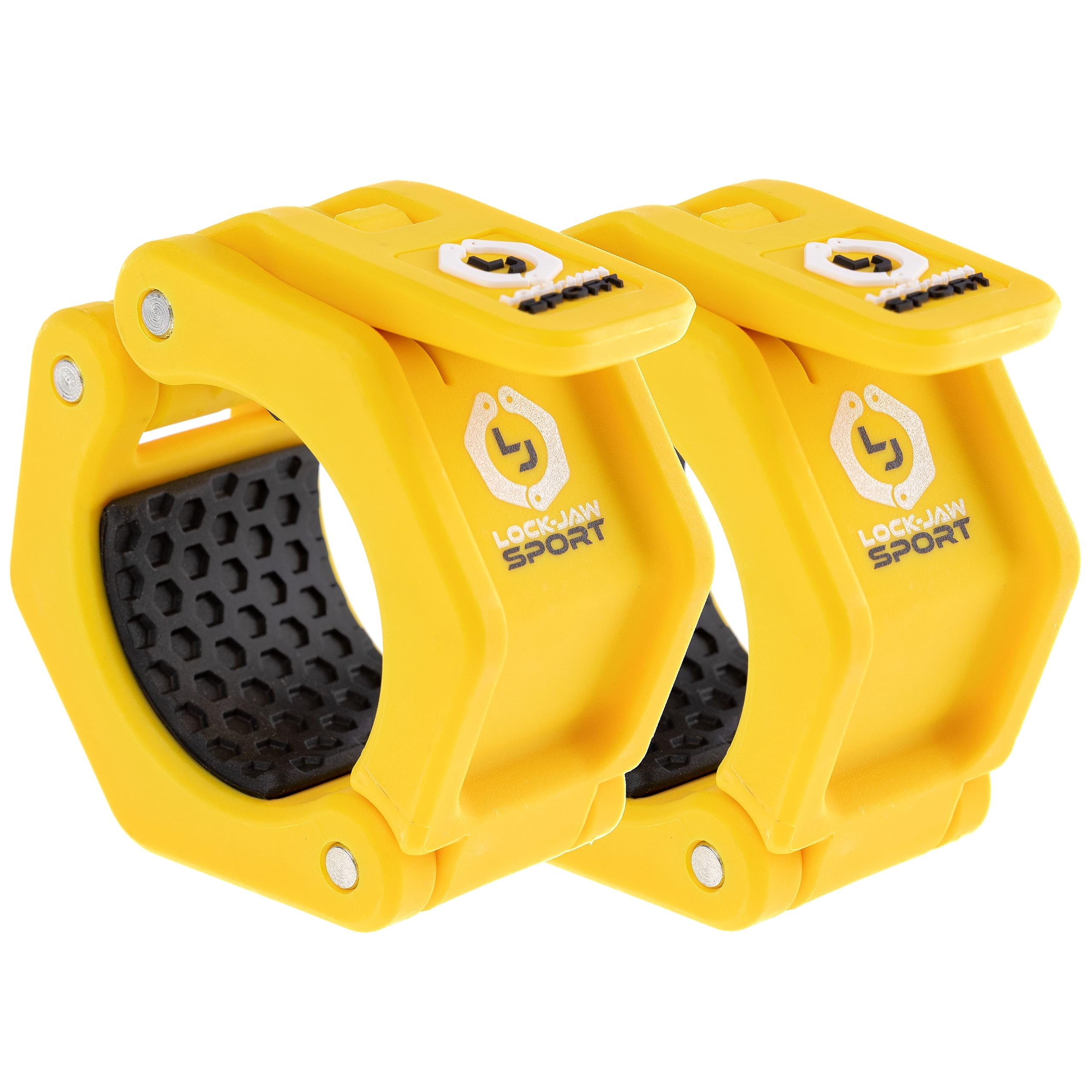 Lock-Jaw Sport Barbell Collars/Clamps, 2"/50mm Olympic Bars, Yellow