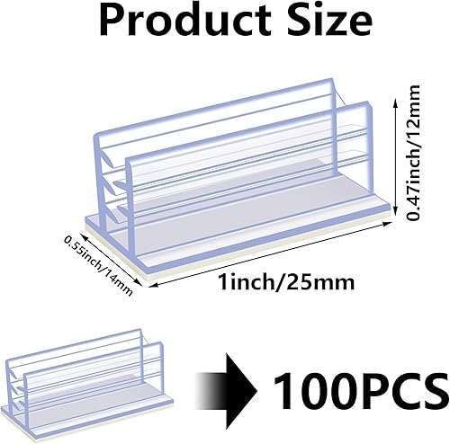 Miniatura 7 de 100 soportes autoadhesivos para protección contra estornudos, soporte de paneles acrílicos, soportes de letrero de vidrio para fijación y alineación