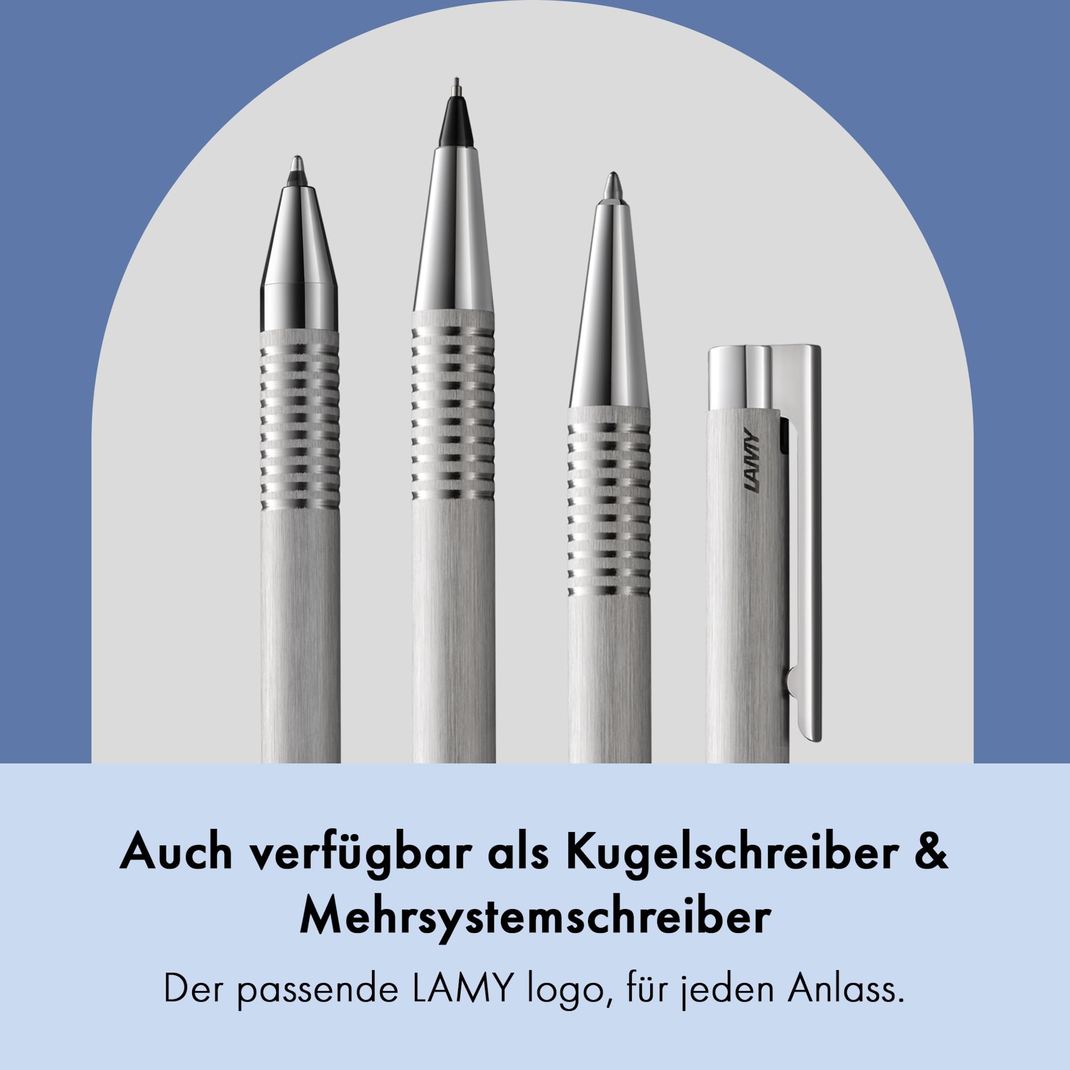 Lamy logo brushed Druckbleistift – zeitloser Minenbleistift mit hoher Funktionalität & Gehäuse aus robustem Edelstahl – Bleistift mit Feinstrichmine M 40 in Strichbreite 0,7 mm