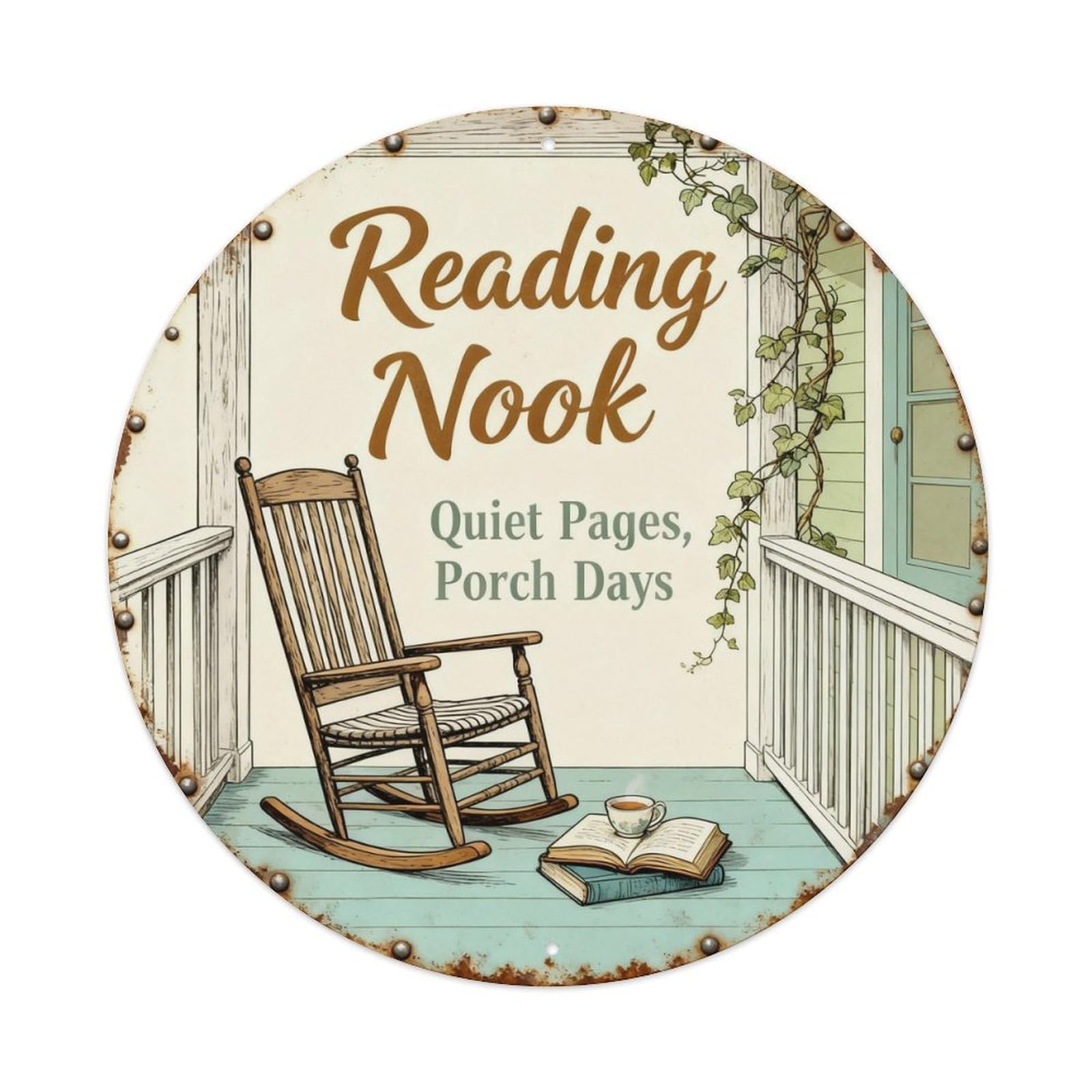 Porch Reading Nook Decor Metal Tin Sign Plaque