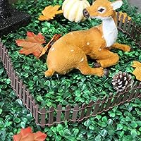 Vista 4 de Valla de jardín de hadas en miniatura, mini adorno de valla de estacas de madera DIY (marrón)