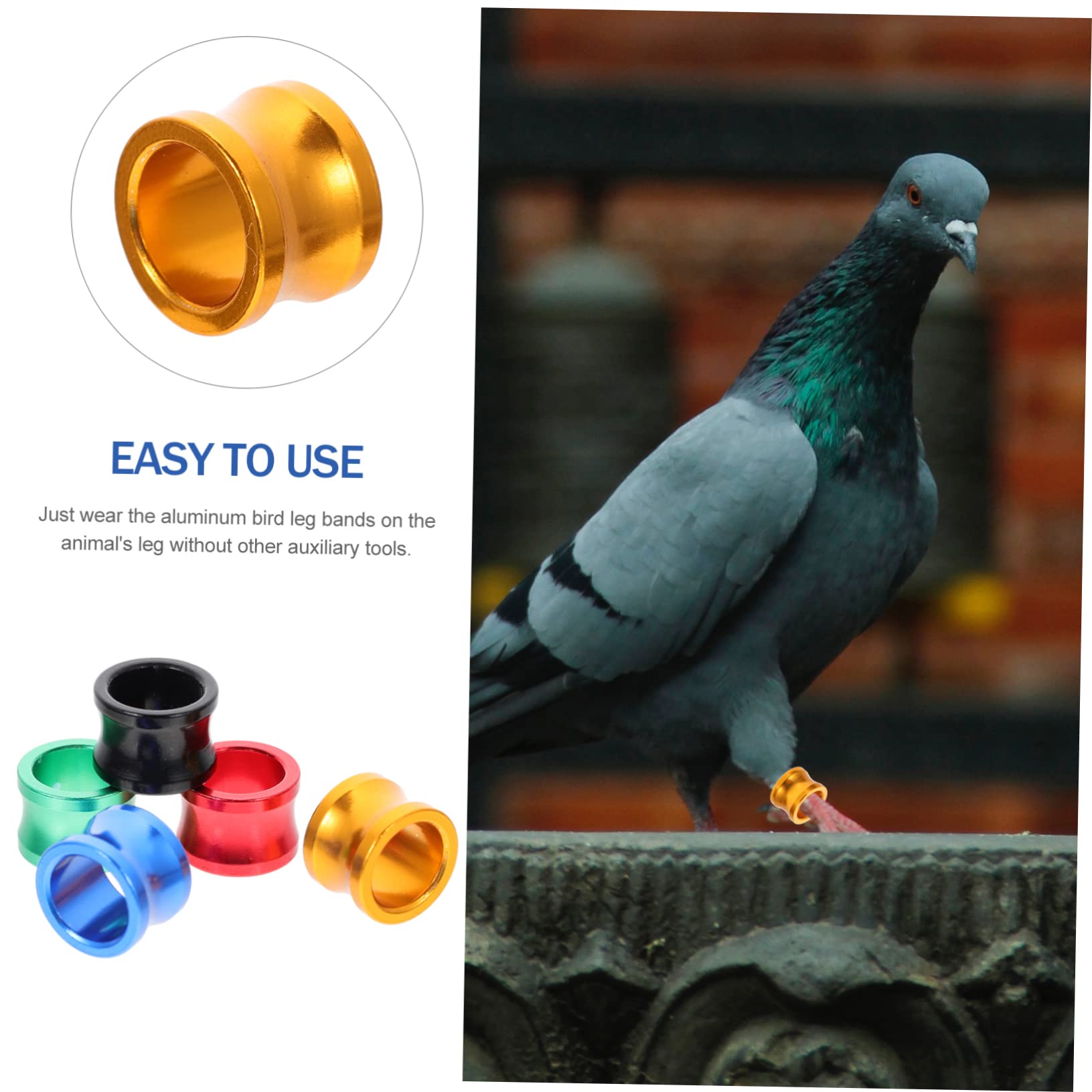 Angoily 100pièces Anneaux De Pied Colorés pour Pigeons Identification Facile des Oiseaux Accessoires pour Volaille Réutilisables Et Pratiques