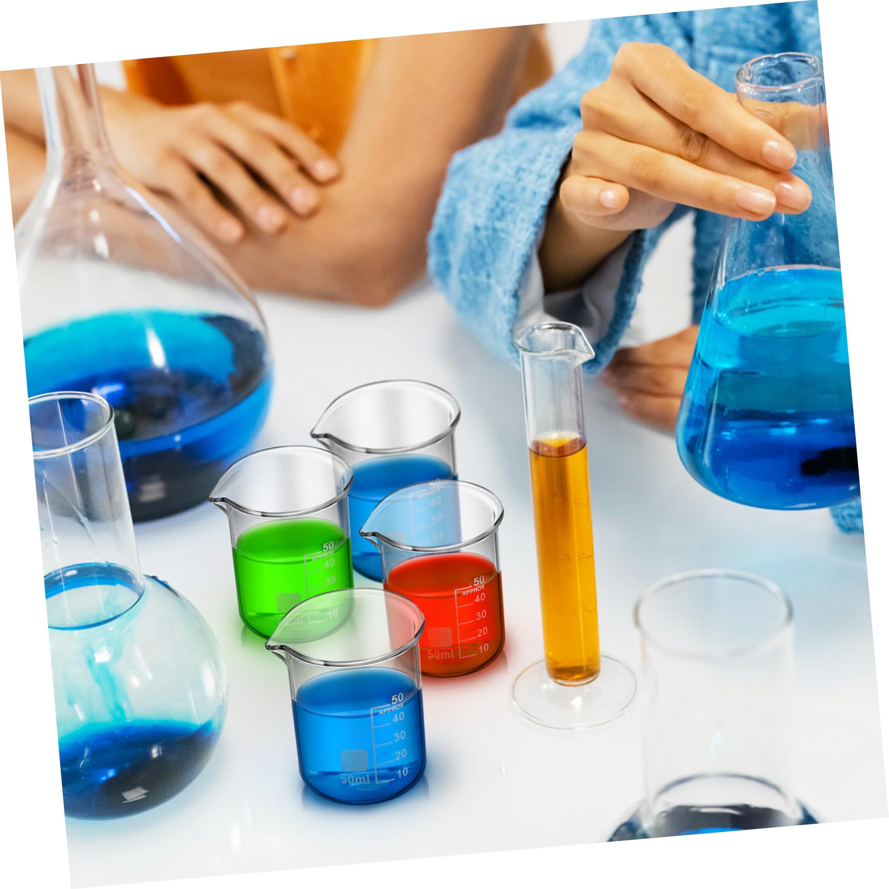 20 Sztuk Zlewek Laboratoryjnych Sprzęt Laboratoryjny Szkło Laboratoryjne Mała Miarka Miarki Do Cieczy Szklany Kubek Chemiczny Przezroczyste Cylindry Miarowe Przezroczysta