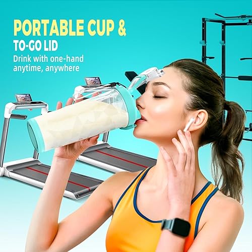 Miniatura 2 de Licuadora personal portátil de 17 oz16.9 fl oz, licuadora de tamaño personal de 175 W, ideal para batidos, mezcla de hielo, jugos y procesamiento de