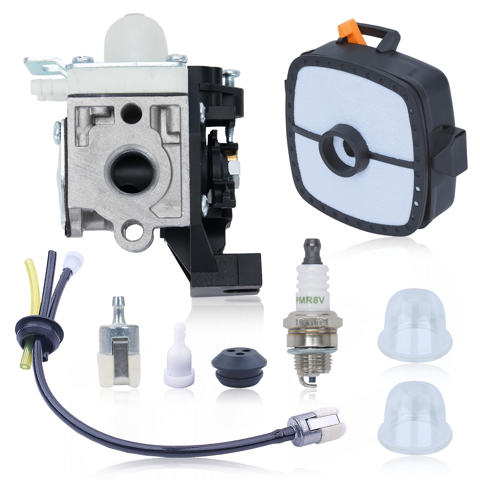 Kit de carburador A021004231 para cortasetos Echo HC-2420, HC-3020, HCS-3020, HCS-4020 y HC-2020, Incluye filtro de aire, bujía y junta, Reemplaza A021004900, A021004670