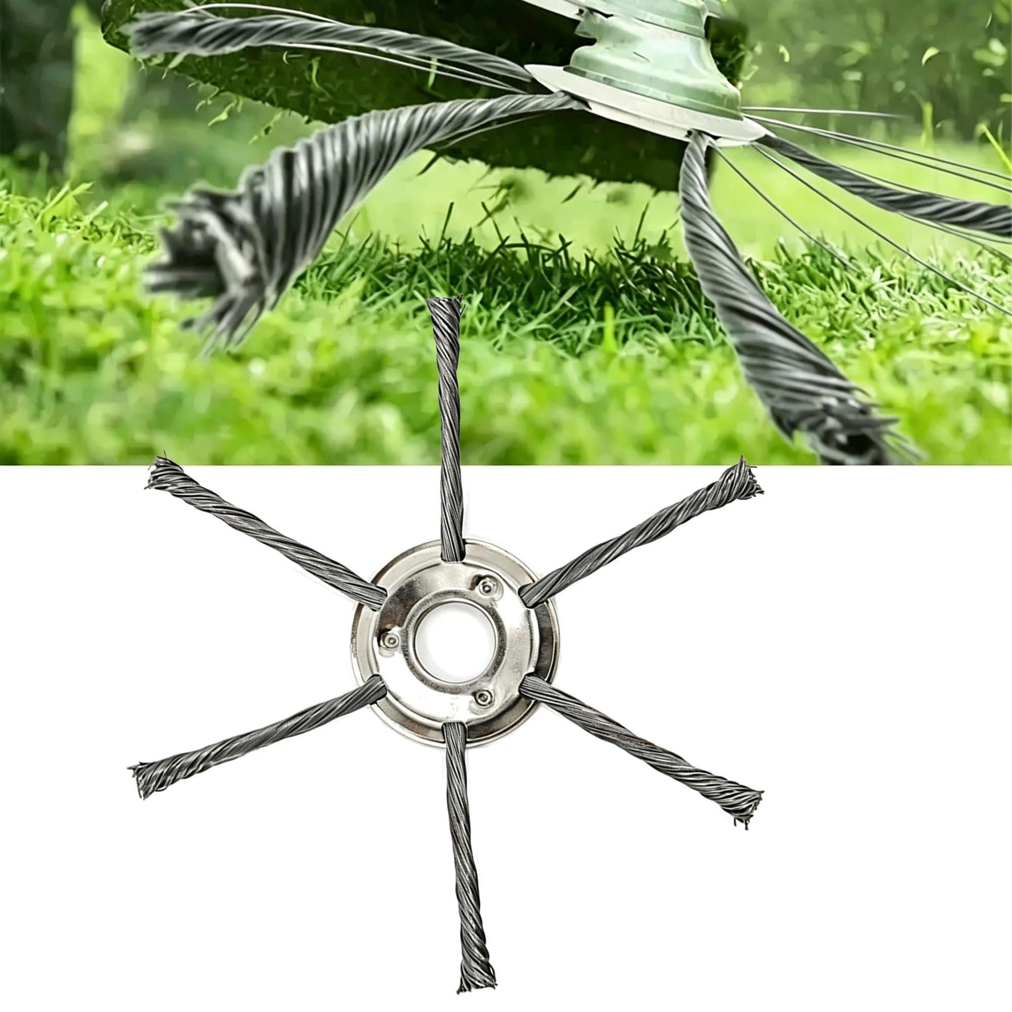 Amllaing Steel Wire Trimmer Heads, Grass Petrol Strimmer Head, 24.5mm Replacement for Lawn Mowers & Grass Trimmers, for Garden Moss Rust Weed Removal, Durable Efficient Trimming Tool Set
