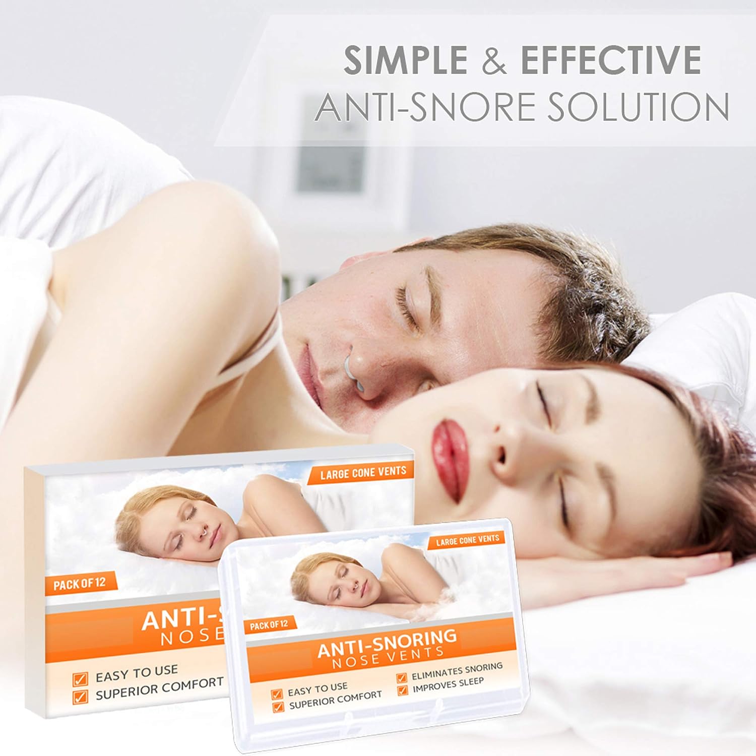 Nose Vent Sinus Relief Dilator (Pack of 12 Large Size) Hard Cone Vents, A Simple Solution for Nasal Snorers - Image 4