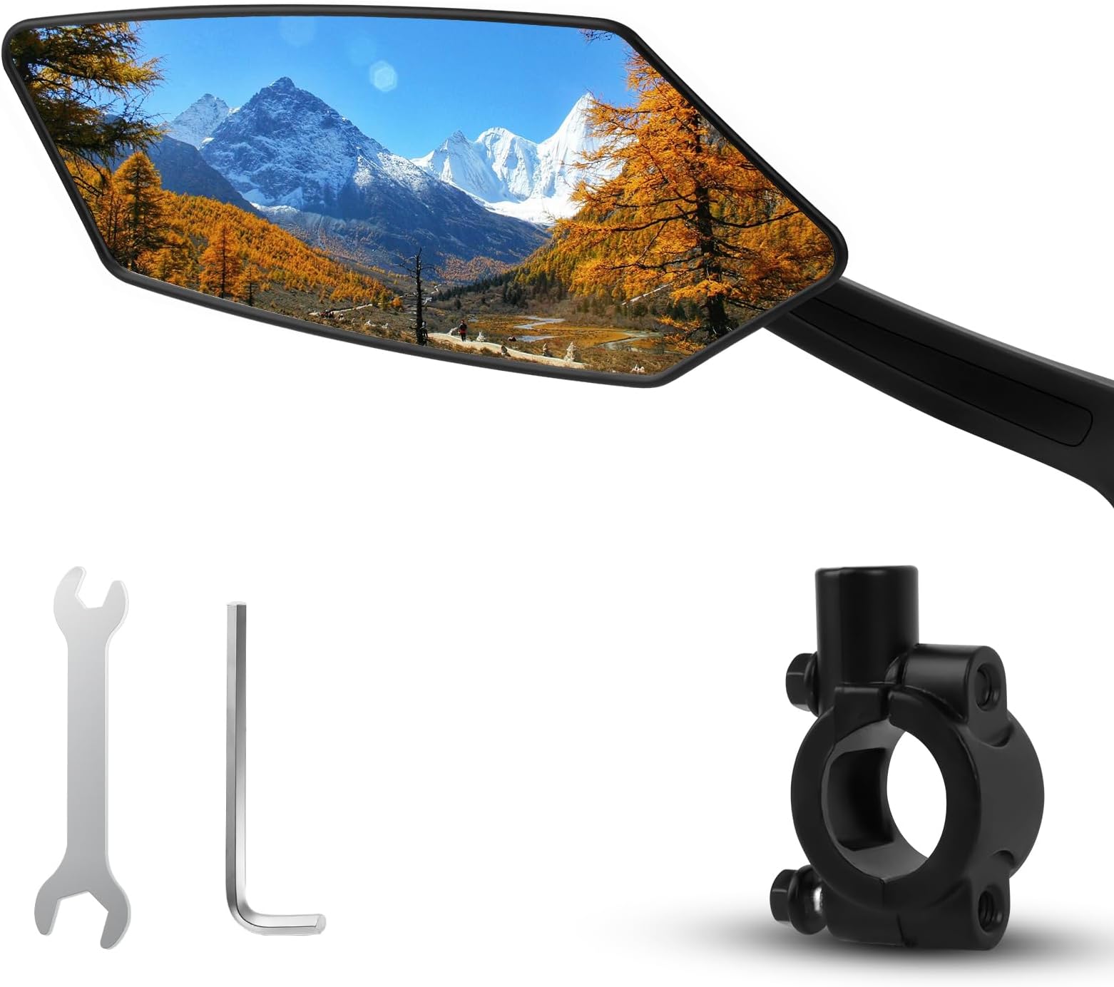 Rétroviseurs Vélo Réglables 360° – 2 Pièces, Verre Convexe HD, Pour Guidon 16-22 Mm