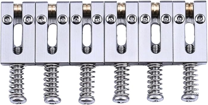 سروج دوارة لجسر الجيتار مكونة من 6 قطع، سرج جسر تريمولو من الفولاذ المقاوم للصدأ لجسور Fender Telecaster Tele Stratocaster Strat ST TL Style، سرج دوار بديل للجيتار الكهربائي مقاس 10.5 مم