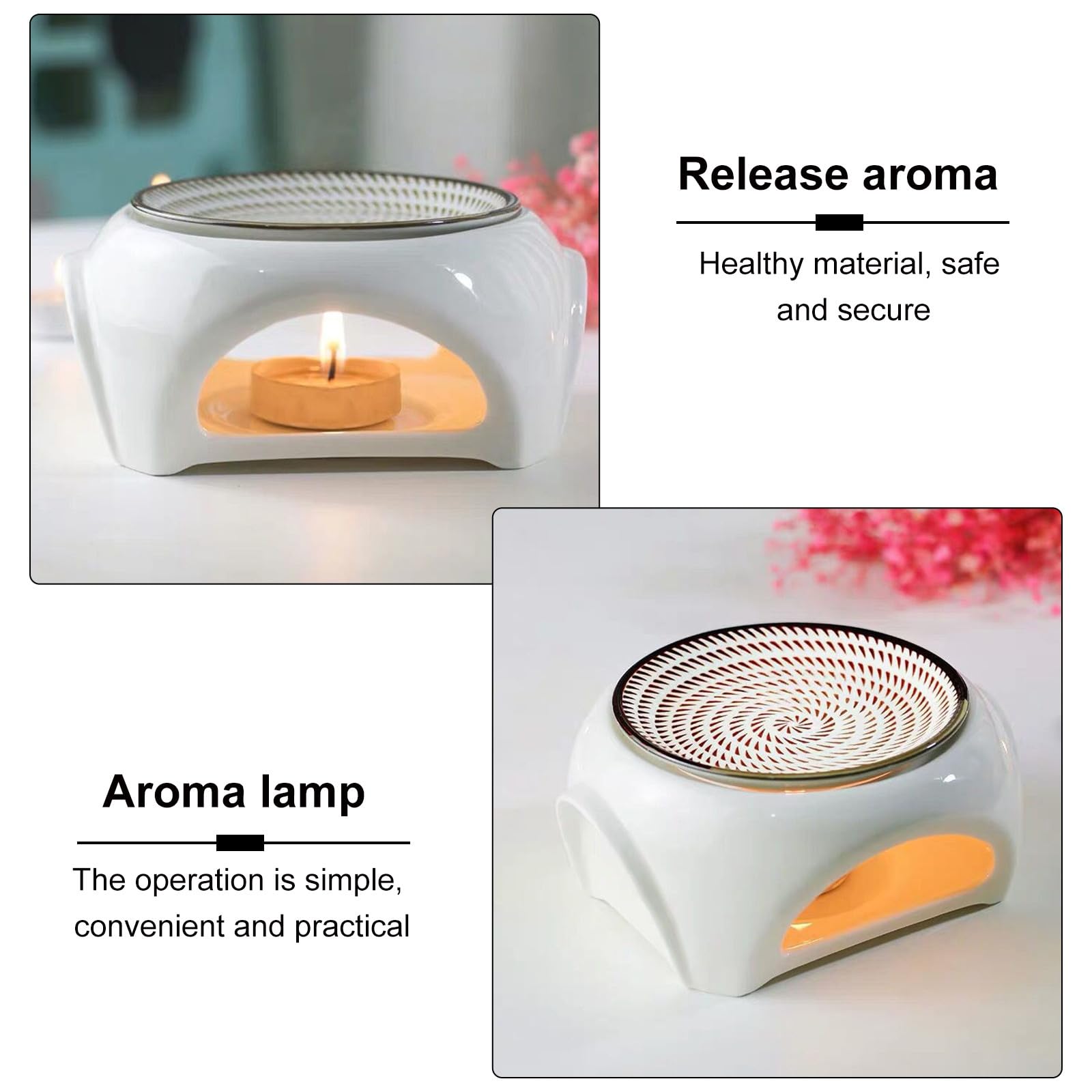 Alasum Duftlampe Schneller Duftfreisetzung Einfache Bedienung Ätherische Öle für Keramik mit und für Schlafzimmer und Spa Aromatherapie