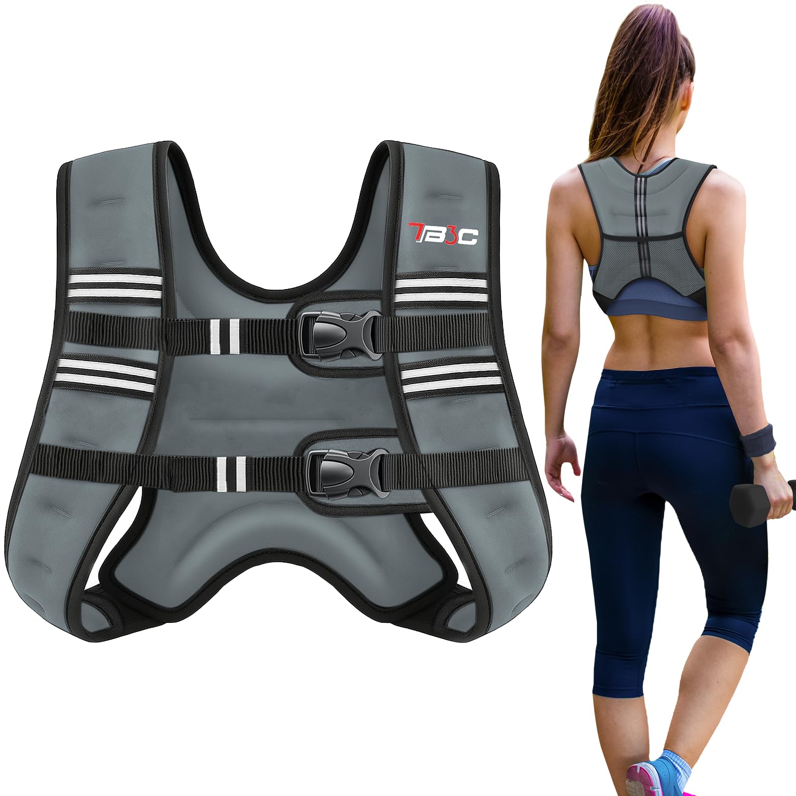 View 1 of ***STOCK PHOTO FOR REFERENCE ONLY***TB3C Weighted Vest - 20 LB, Grey