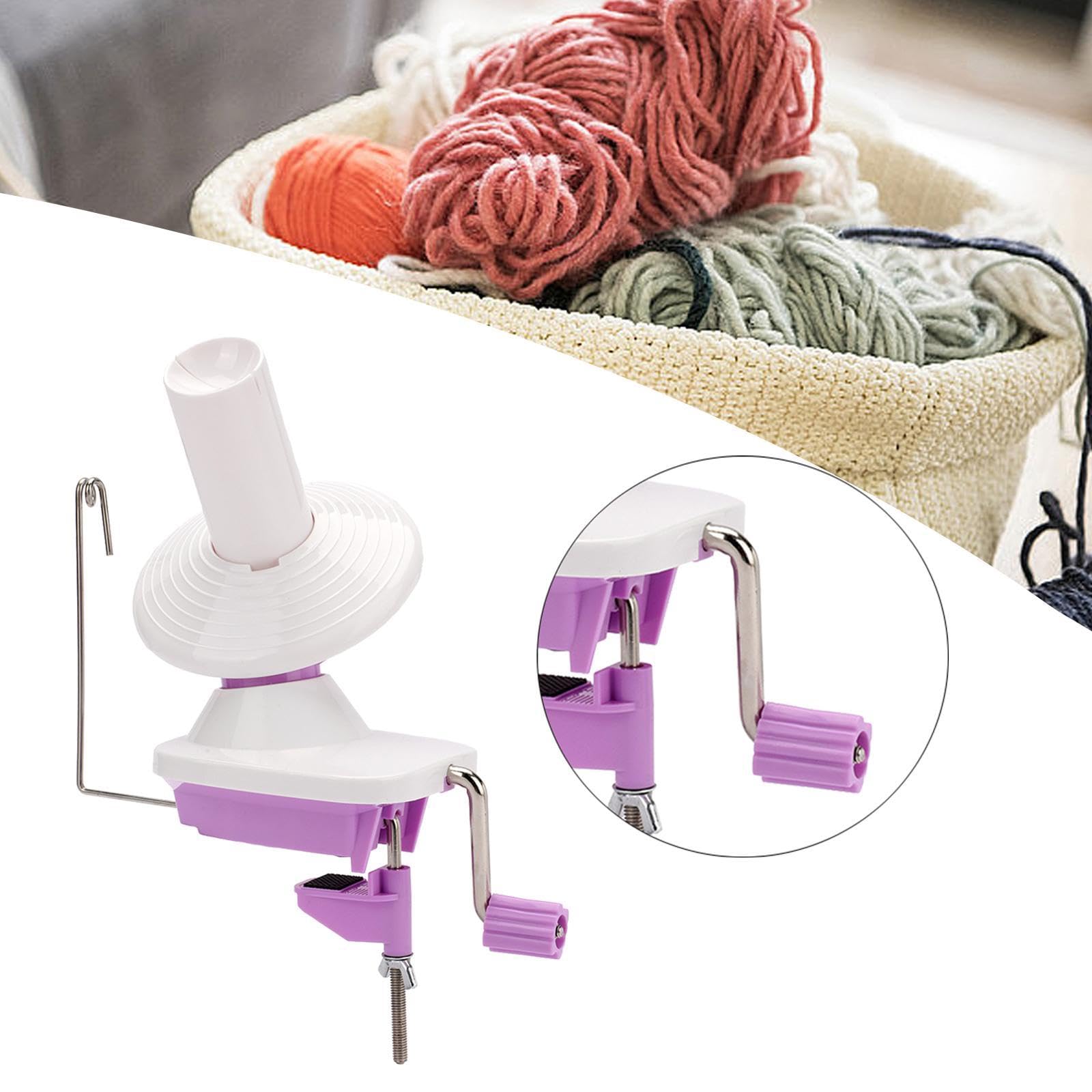 Bobinadora de Hilo de Lana, Soporte para Ovillos de Lana, Bobinadora de Hilo Manual Portátil para El Hogar, Práctica para Hilos de Madeja, Fibras de C, PÚrpura, Individual