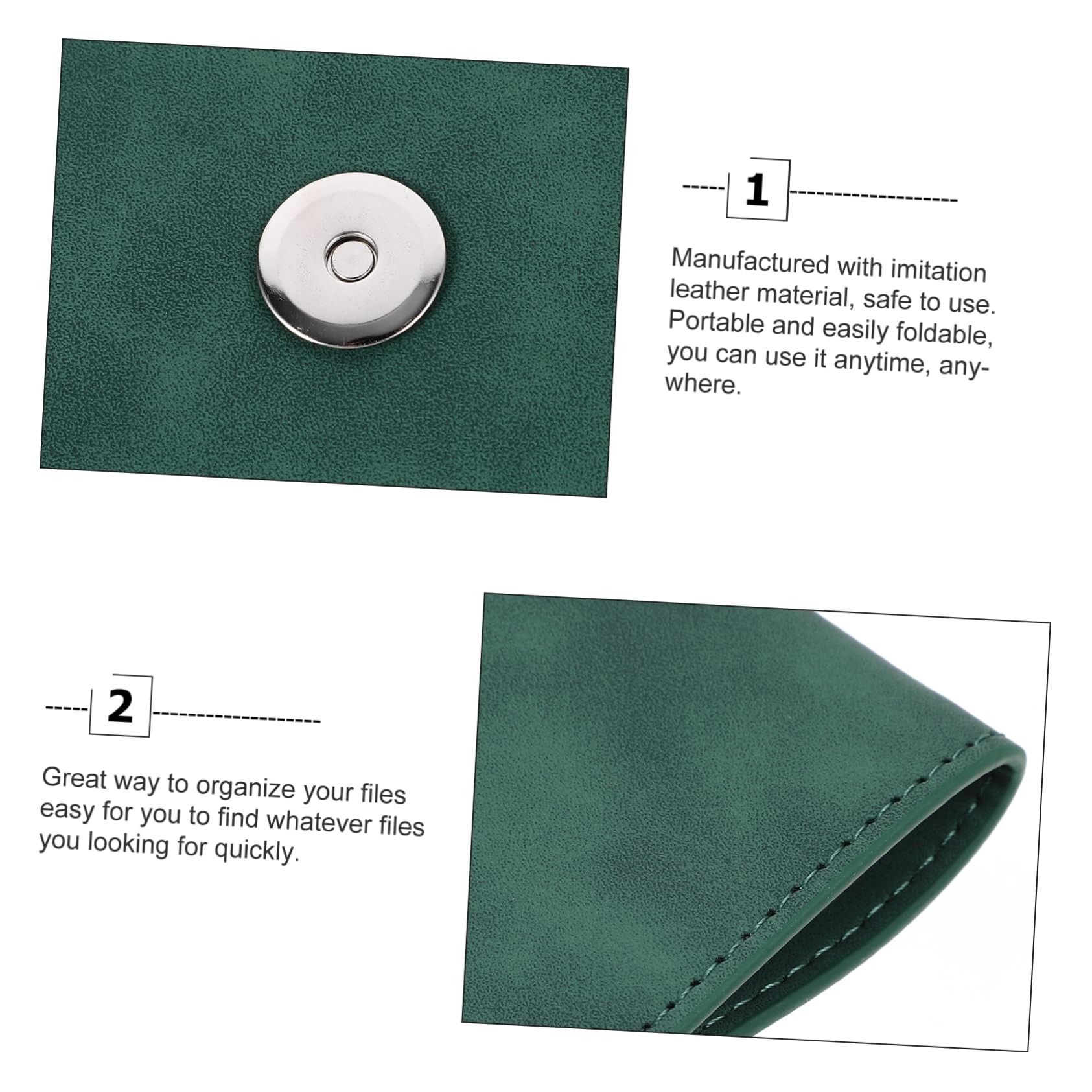 DOITOOL Borsa Portadocumenti in Ecopelle Pieghevole Con Bottone Organizer Cartelletta Per Ufficio e Viaggi Porta File Multifunzionale Per Contratti e Fatture Custodia Portatile Per Donna e