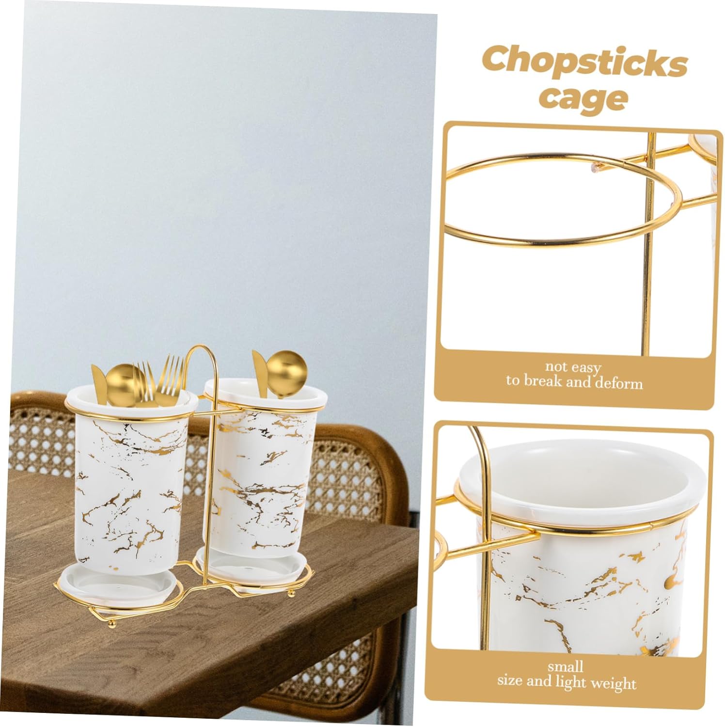 OUNONA Fork and Spoon Storage Rack Silverware Tray Organizer Modern Design Chopsticks Holders Ceramic Cutlery Organizer