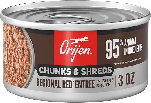 ORIJEN Chunks & Shreds Wet Cat Food Regional Red Entree 3oz Cans (12 Count)