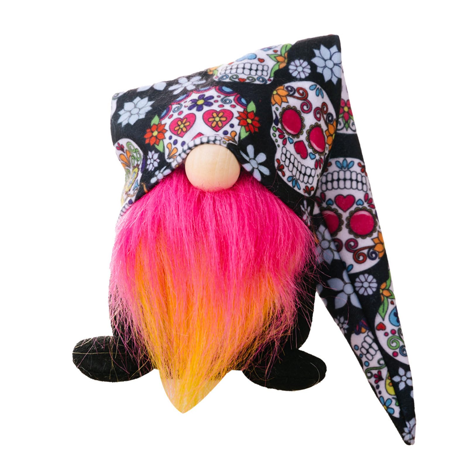 Buxuaaaa Halloween Decoration Print Hat Gnomes Swedish Tomtes Dwarfs Collectible Figurines Farmhouse Faceless Doll Ornaments Swedish Gnomes Tomtes