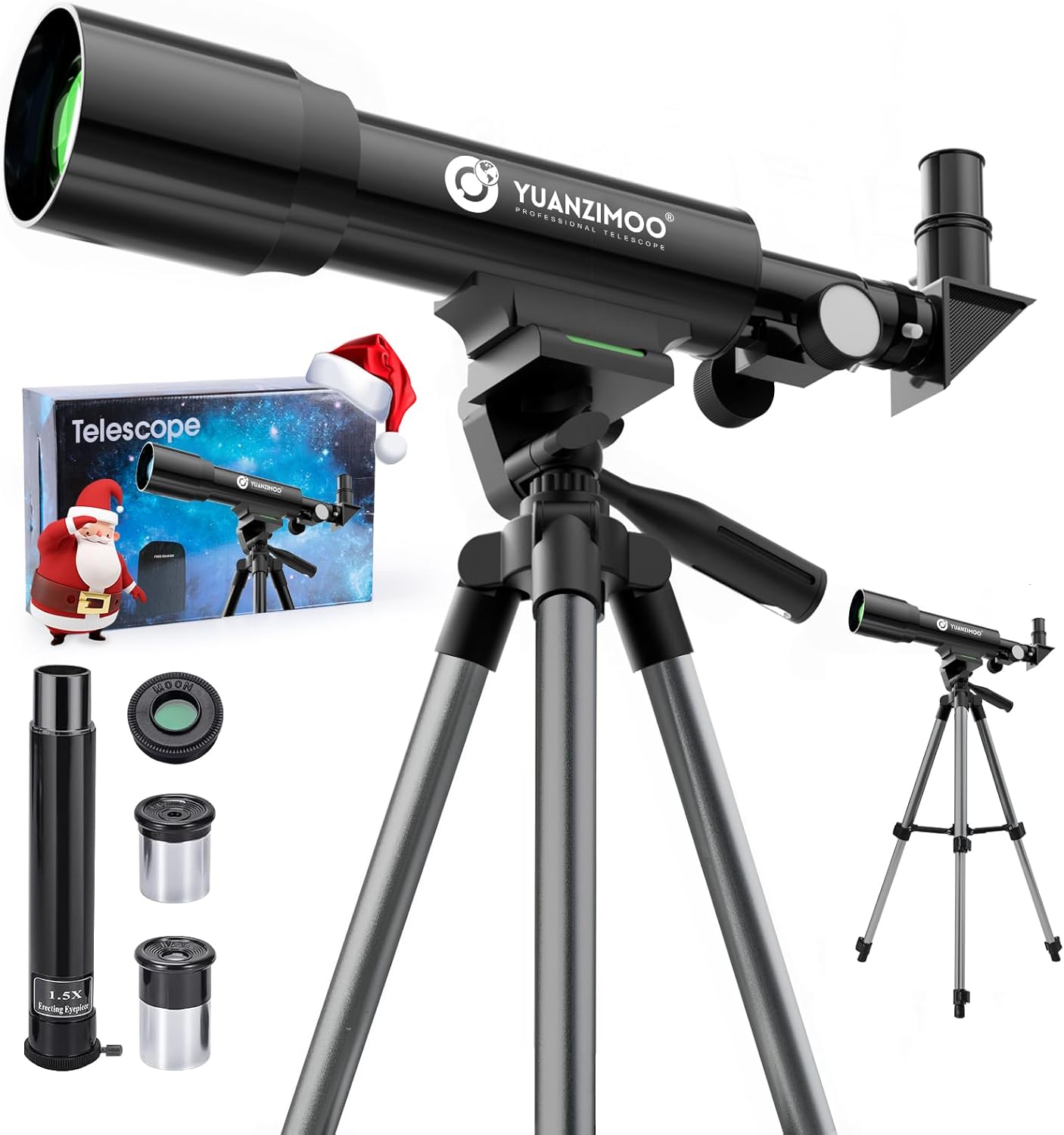 Telescope Kids Telescope 50mm Aperture 360mm AZ Astronomical Portable Telescope for Kids Adults Beginners with Tripod Black