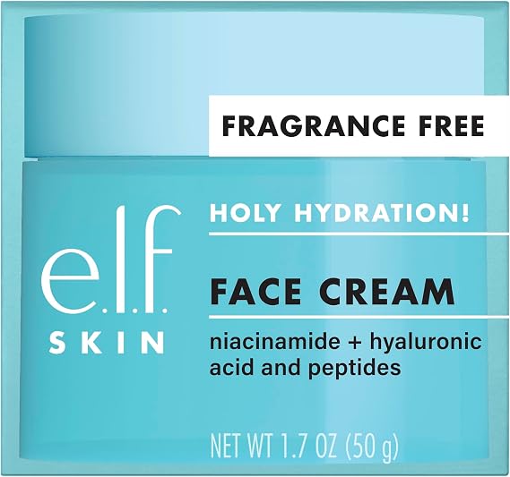 e.l.f. SKIN Holy Hydration! Face Cream - Fragrance Free, Moisturizes & Softens Skin, Quick-Absorbing & Ultra-Hydrating, 1.8 Oz (50g)