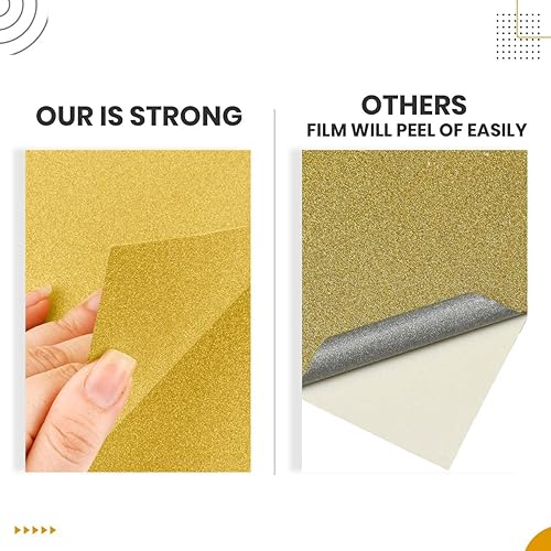 Miniatura 4 de Gildecks Papel de cartulina dorada 20 piezas papel dorado con purpurina de doble cara perfecto para proyectos de bricolaje decoraciones artes y