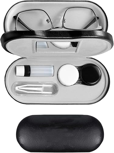 Miniatura 1 de MUDOR Funda para lentes de contacto 2 en 1, kit de viaje de lente de contacto de doble cara, incluye herramienta de extracción con pinzas, diseño de