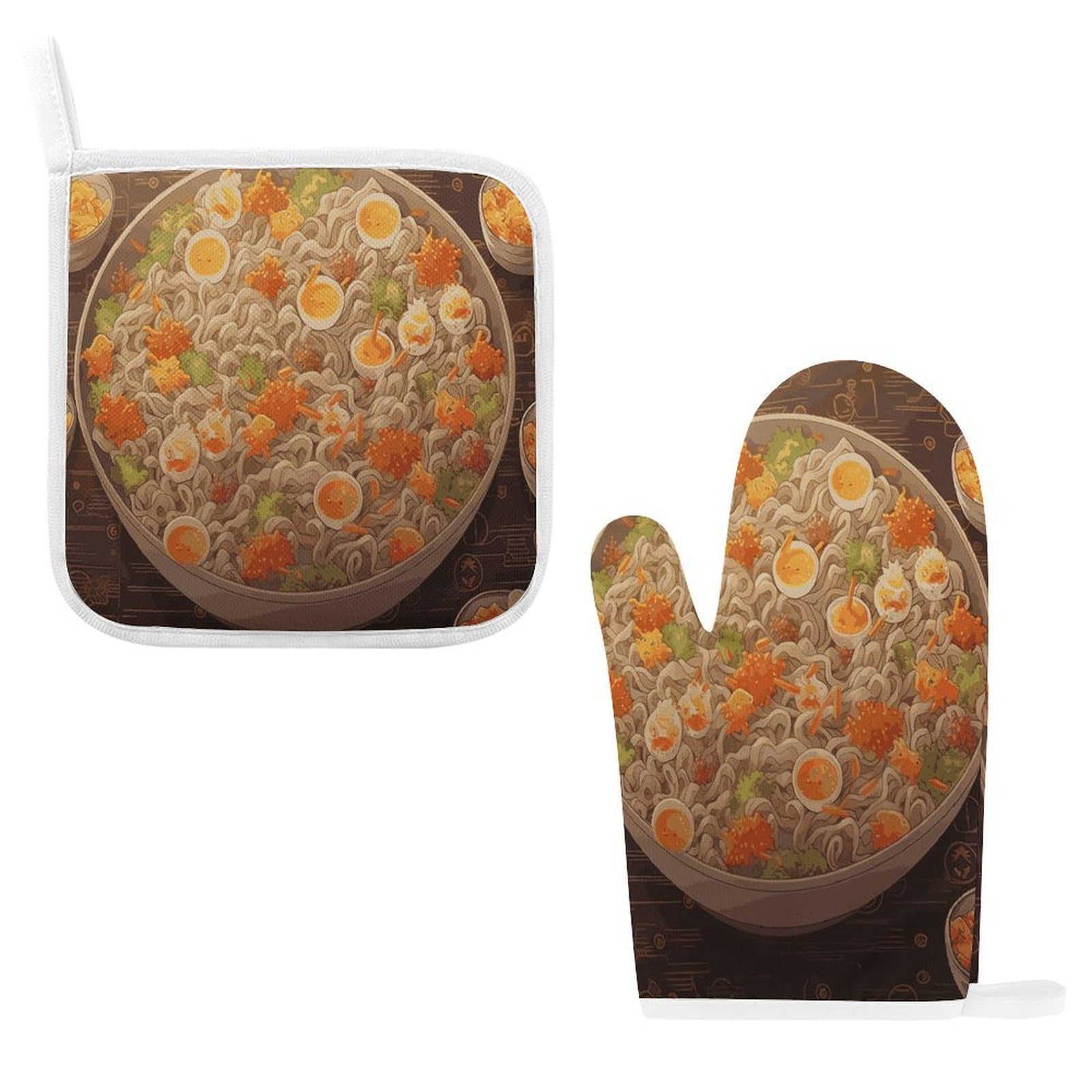 Fodpand Style Egg Cup Noodle Ramen Oven Mitts And Pot Holders Sets
