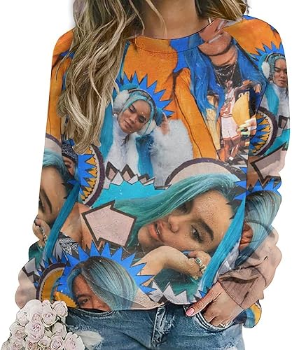 PAPERBAGS Sweatshirt Womens Graphic Crewneck Long Sleeve Sweatshirts Casual Pullover Tops