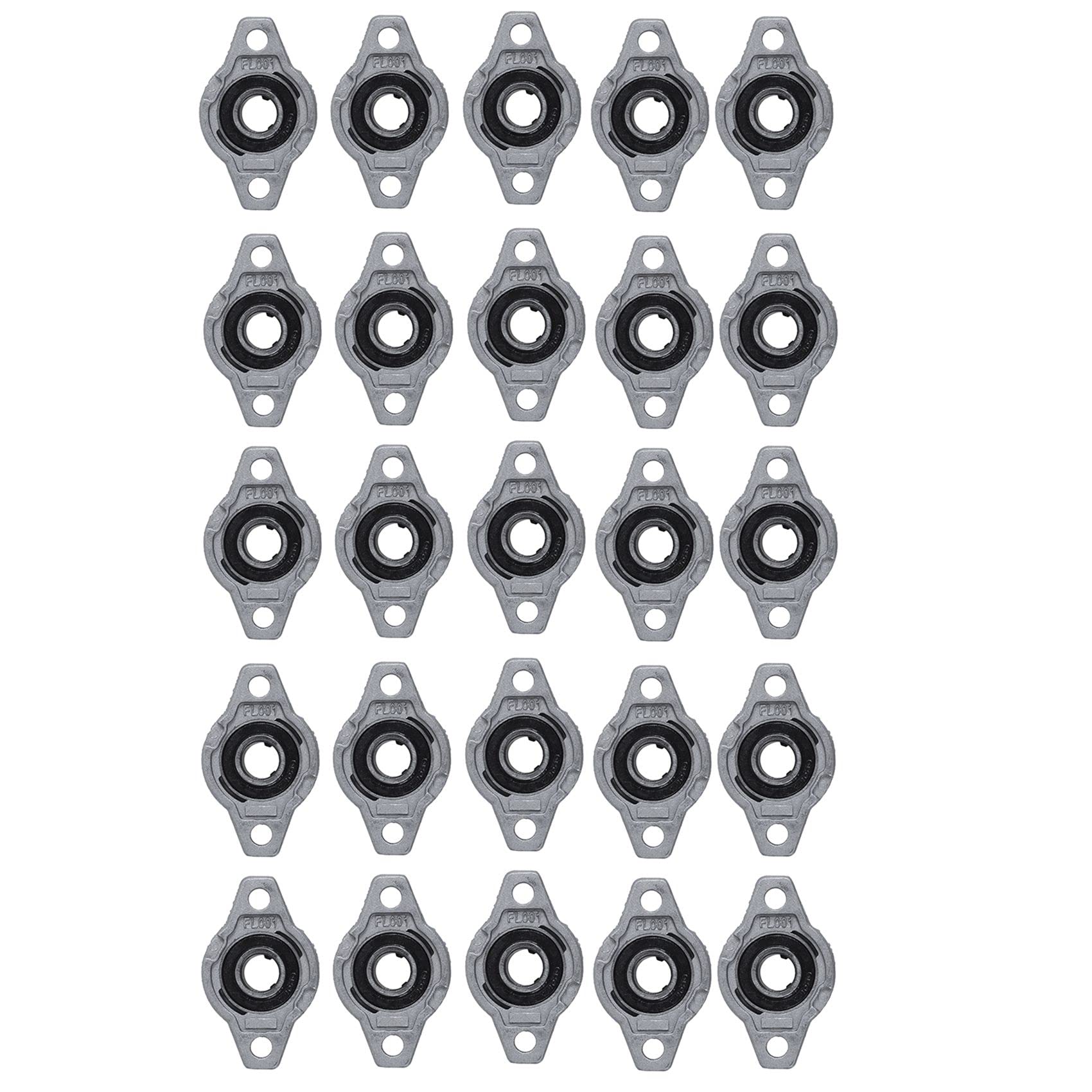 Jnchdghwa Gray & Black 20X Fl001 Zinc Alloy 12Mm Bore Self Aligning Pillow Block Bearing Flange