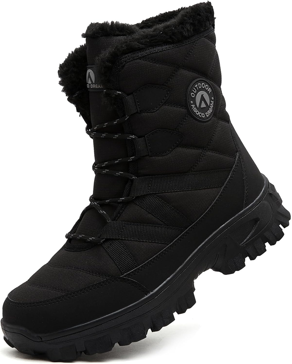 Men’s Snow Boots Waterproof Warm Lined Winter Boots Outdoor Lightweight Non-Slip Winter Shoes