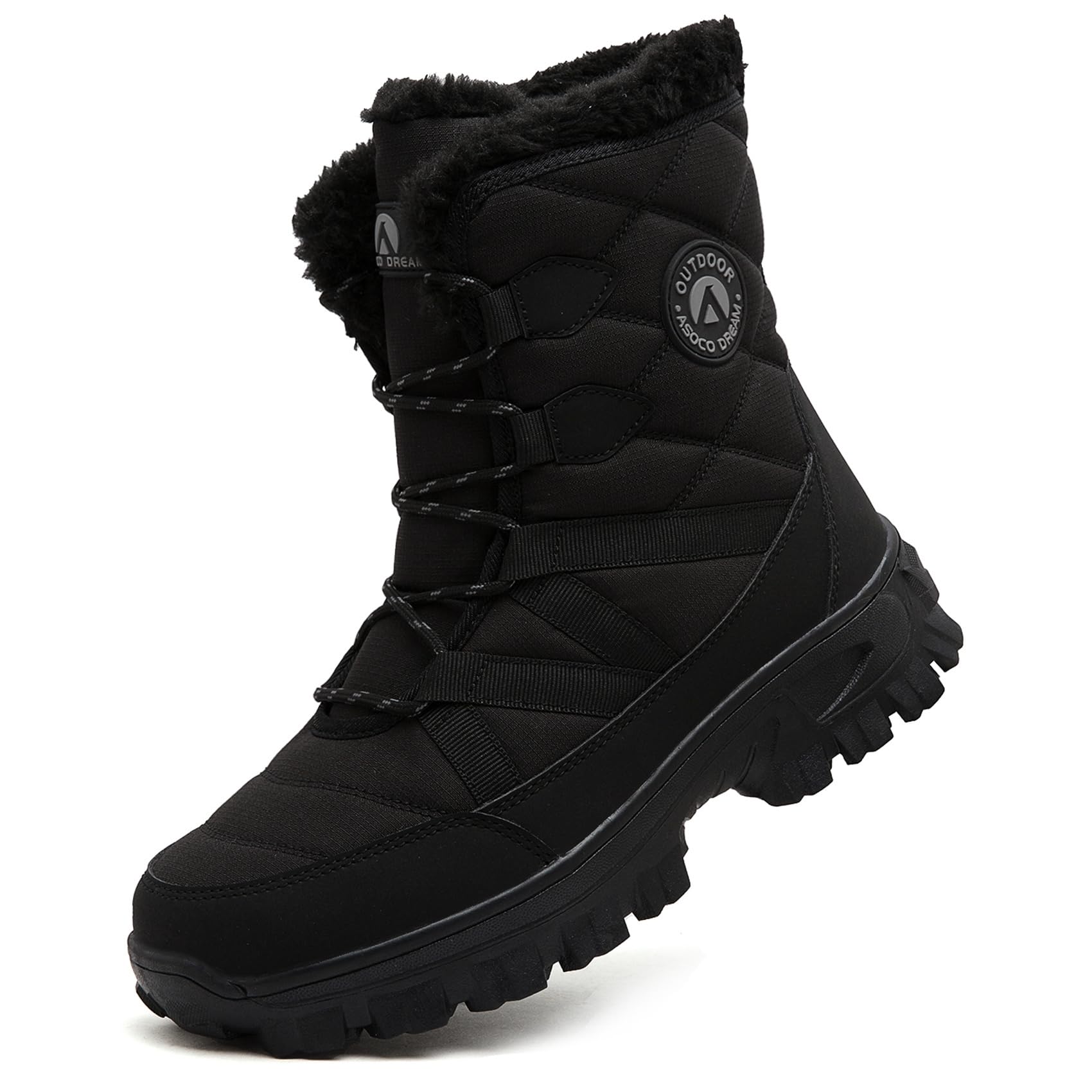 Men's Snow Boots Waterproof Ankle Boots for Winter Warm Lining Outdoor Non-Slip Hiking Boots