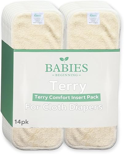 Insertos de pañales de tela, paquete de 14 forros reutilizables de 4 capas para pañales de bolsillo, lavables, absorbentes y transpirables para