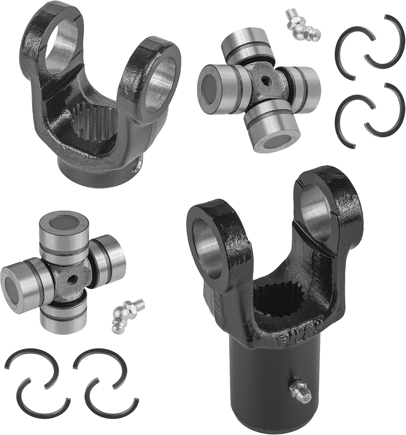 Caltric 2x Front Rear Drive Shaft Yoke with U-joint Compatible with Polaris RZR 900 All Options 2015-2020