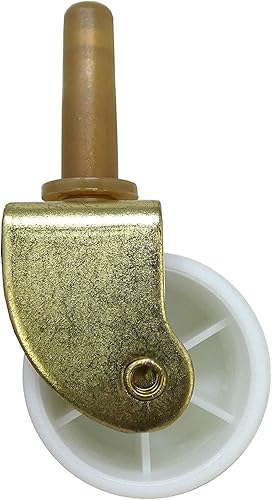 Miniatura 2 de Shepherd Hardware 9535 Rodillos de cama blancos de 2-18 pulgadas con vástago y zócalo, paquete de 2