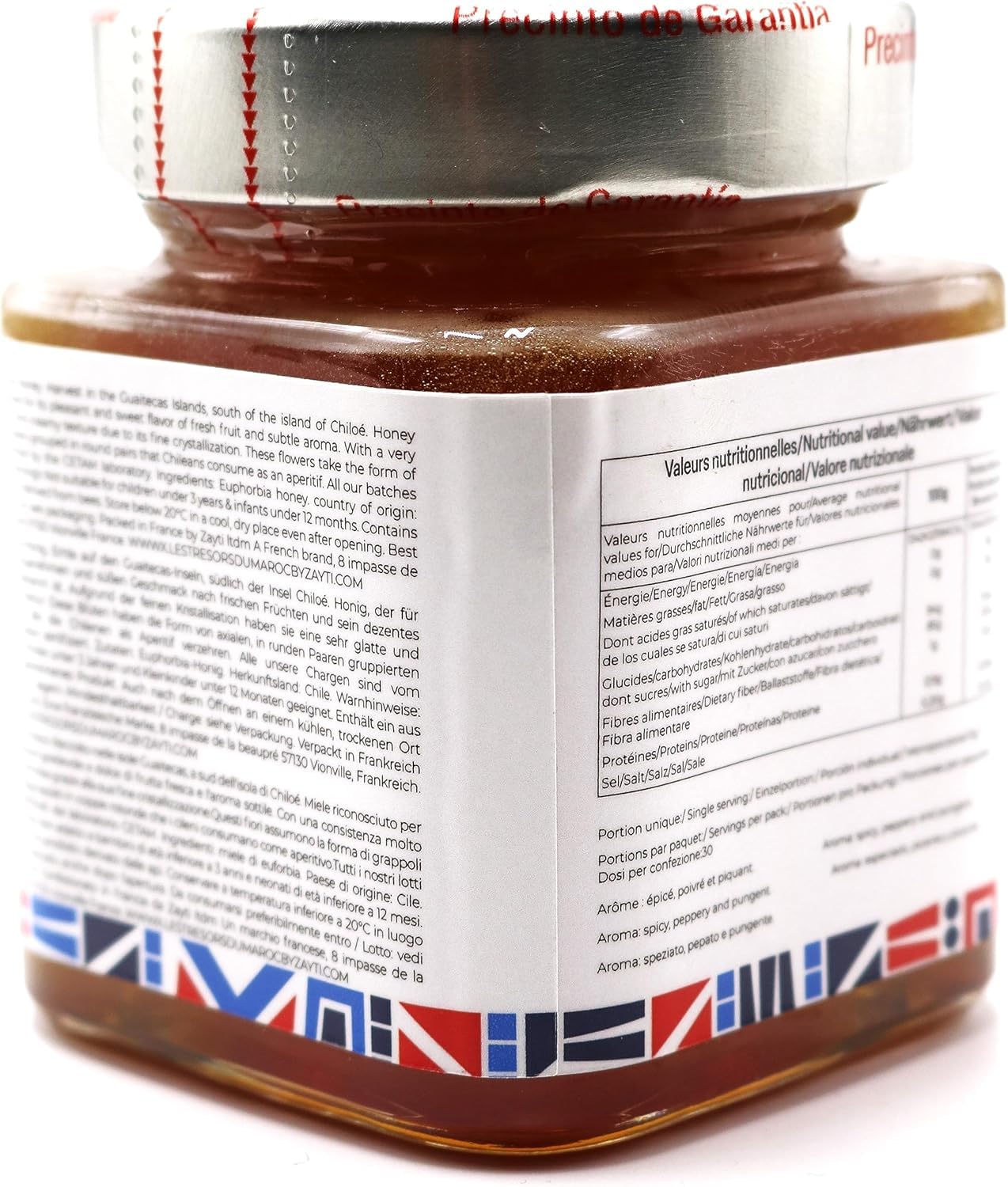 100% czysty miód Tiaca Odkryj autentyczność Gourman. Naturalny skarb chilijskiej Patagonii. Słoik 300 g