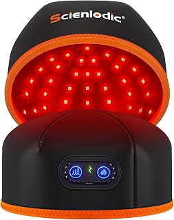Scienlodic Red Light Cap - Infrared Light Rechargeable Device, 102 LEDs Hat 660nm 850nm Wavelengths - 10Hz, 40Hz & Breathing Pulse Mode - Black