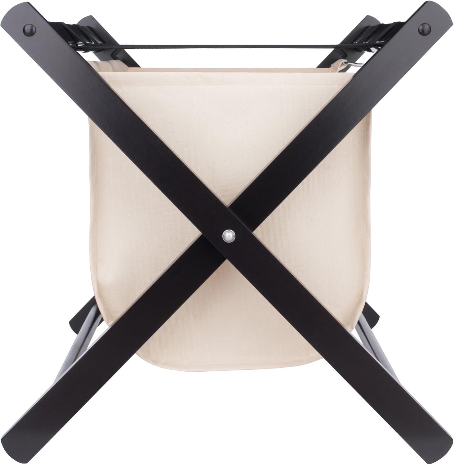 Winsome 92535 Dora Wood Foldable Luggage Rack with Removable Fabric Basket, Espresso